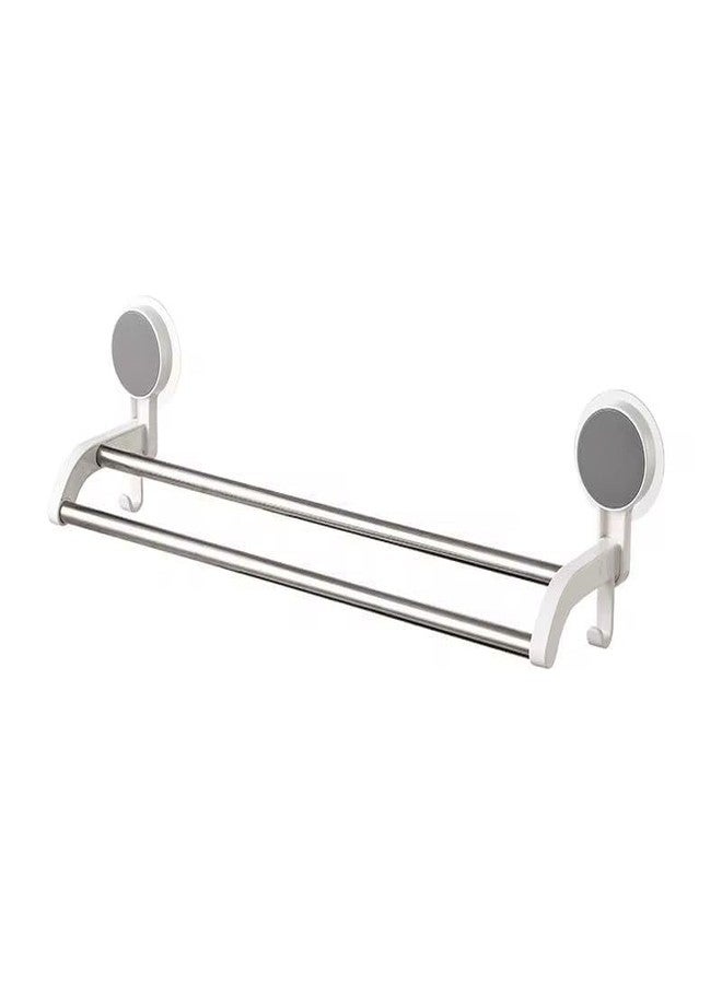 Kroywen Wall Mounted Double Rod Towel Holder Bar - Magic Sticker Napkin Rod Hanger for Bathroom & Kitchen, No-Drill Cloth Rack for Hand Towels, Dish Towels, and Cleaning Rags (Pack of 1) - Image 1